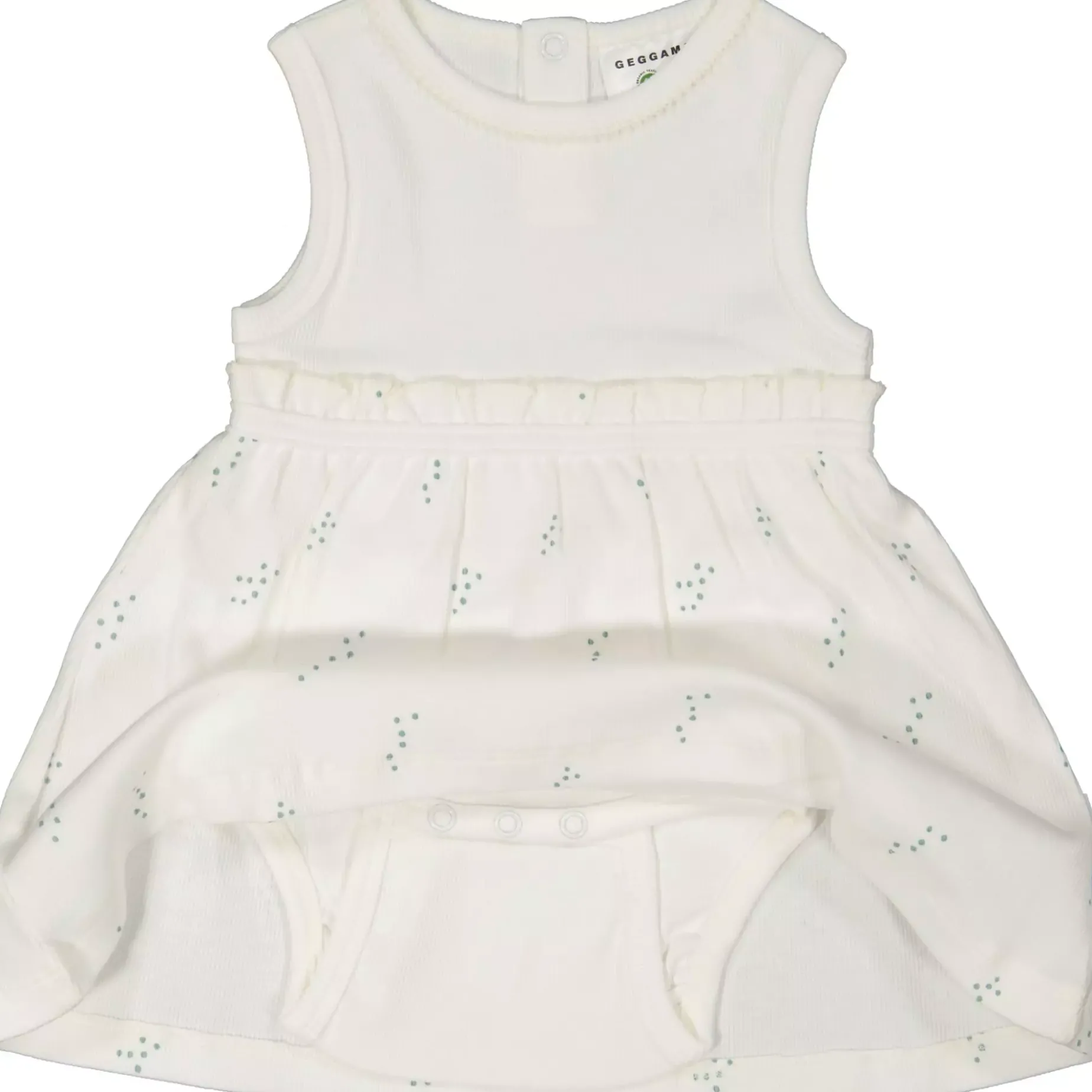 Babyklänning ärmlös Tiny Dots Vit