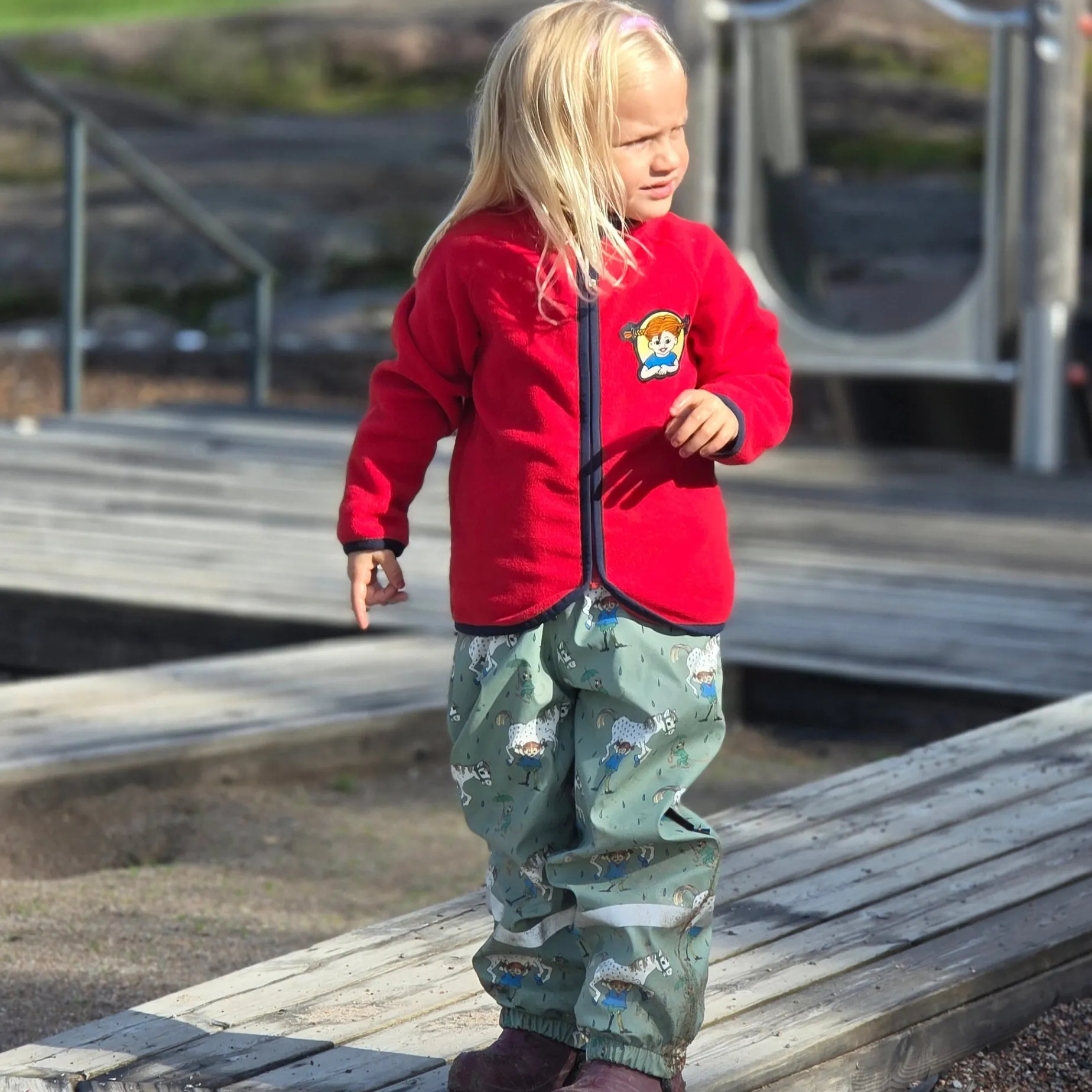Fleecejacka Pippi Långstrump Röd