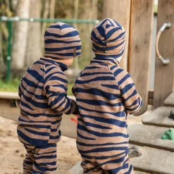 Fleecemössa Zebra Blå/Brun