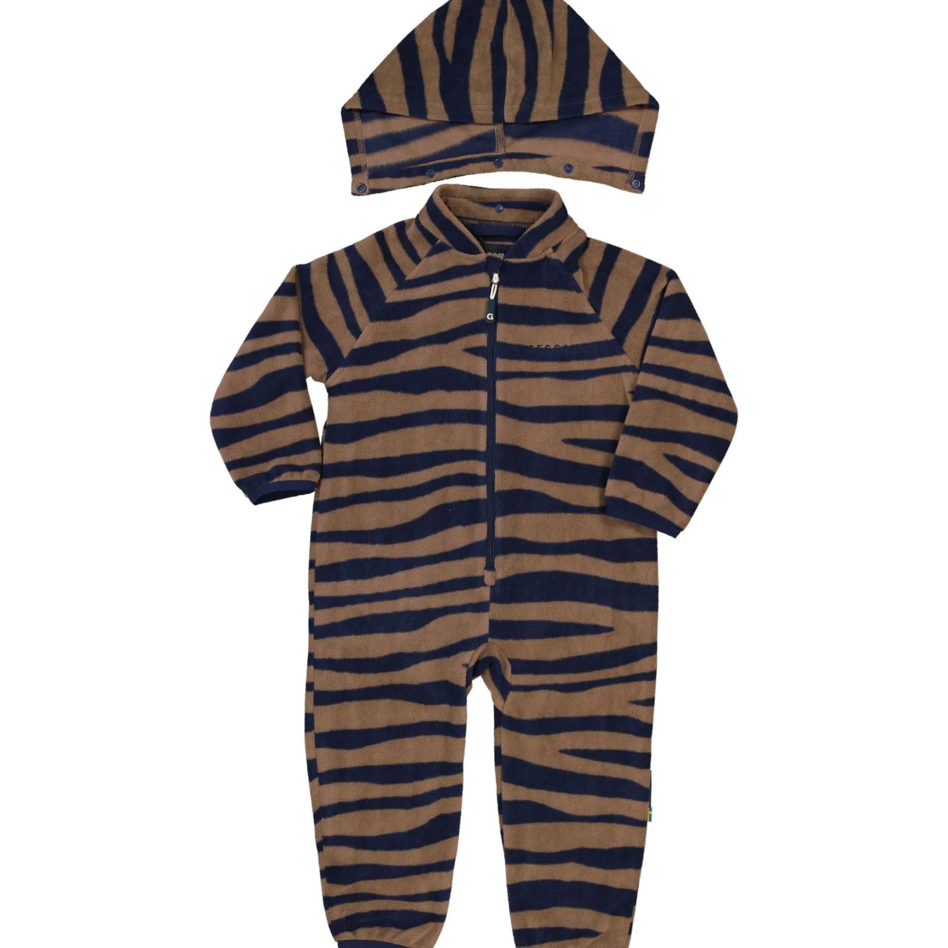 Fleeceoverall Zebra Blå/Brun