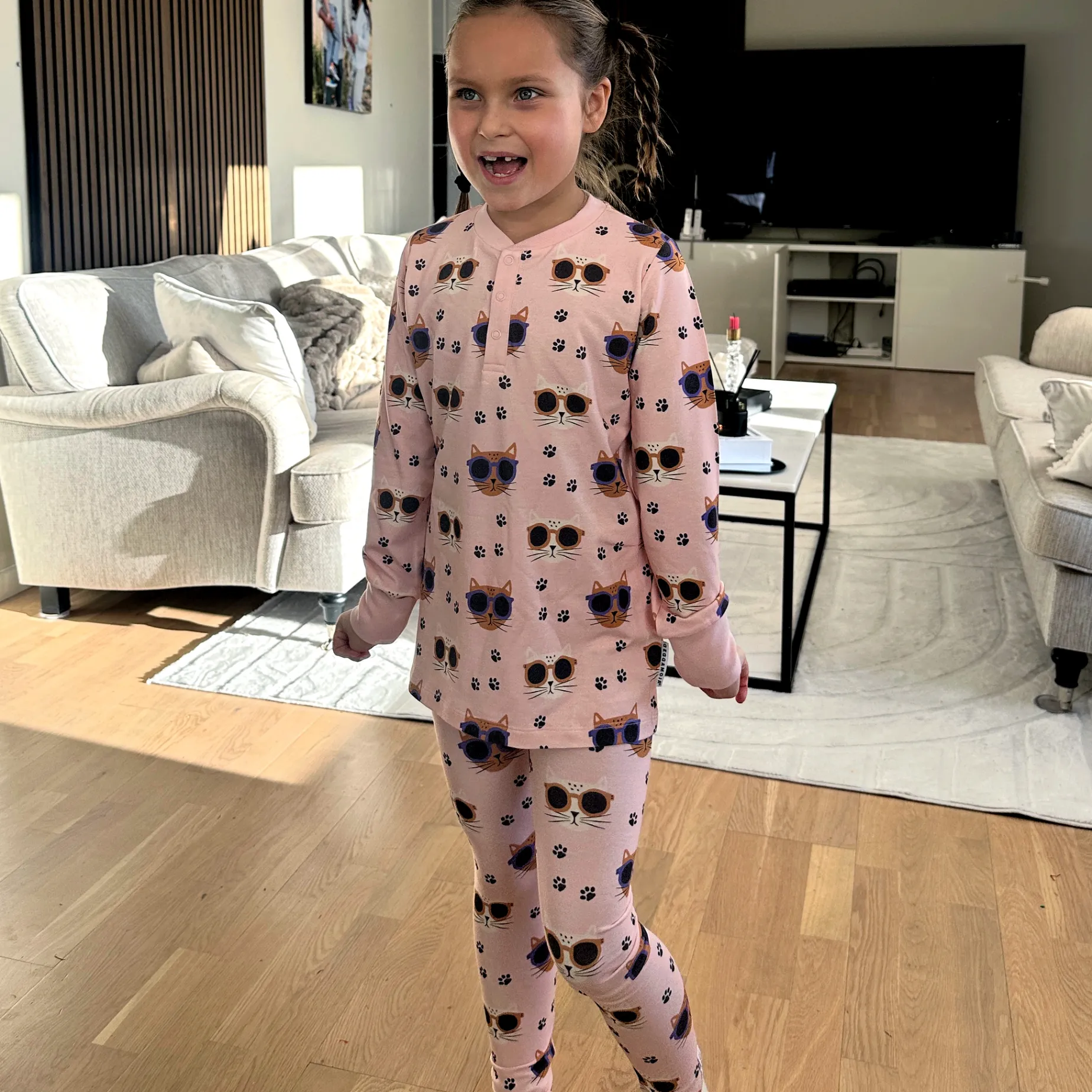 Leggings Bambu Cool Cats Rosa