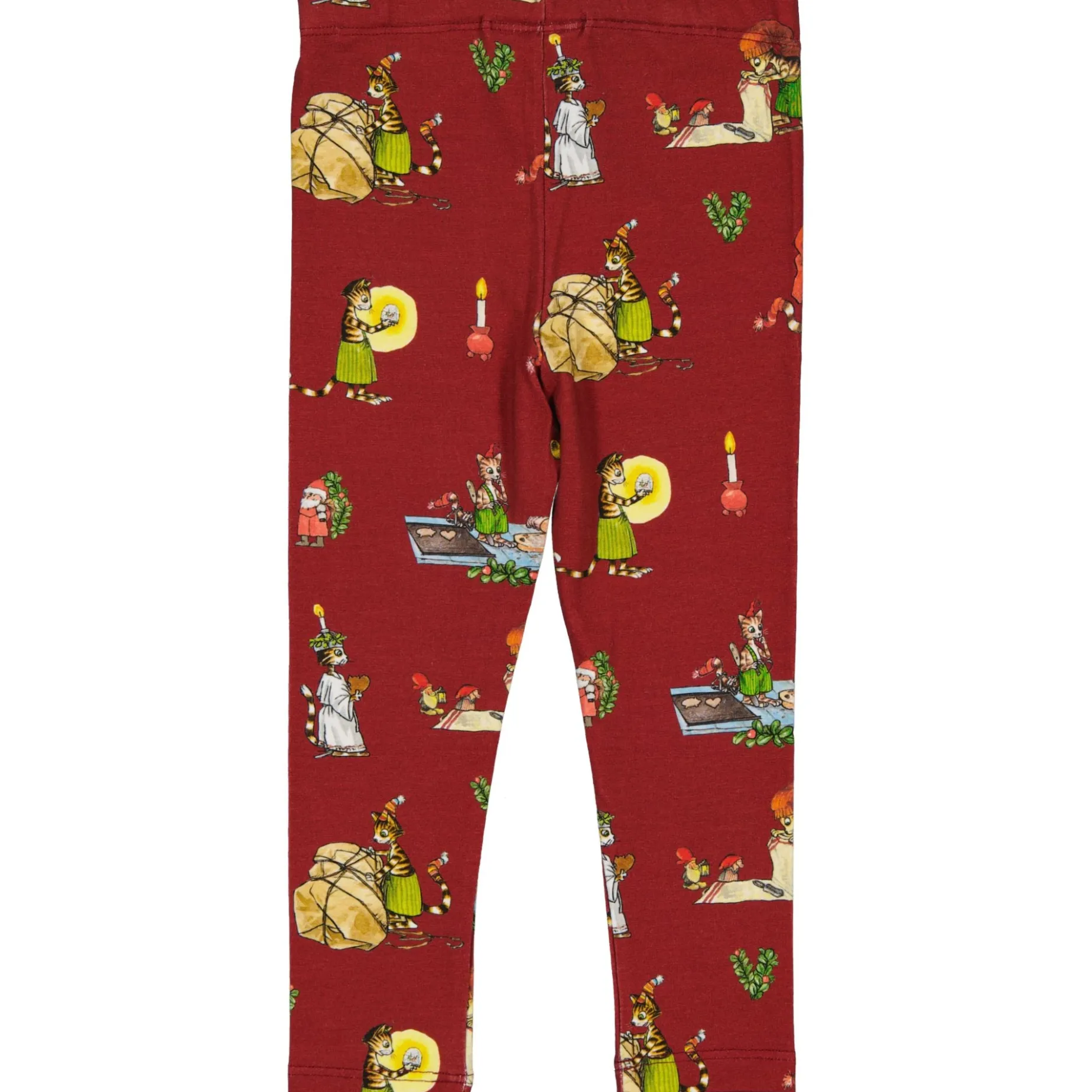 Leggings Pettson och Findus Röd - Julmotiv