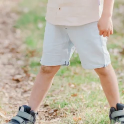 Linneshorts Ljusblå