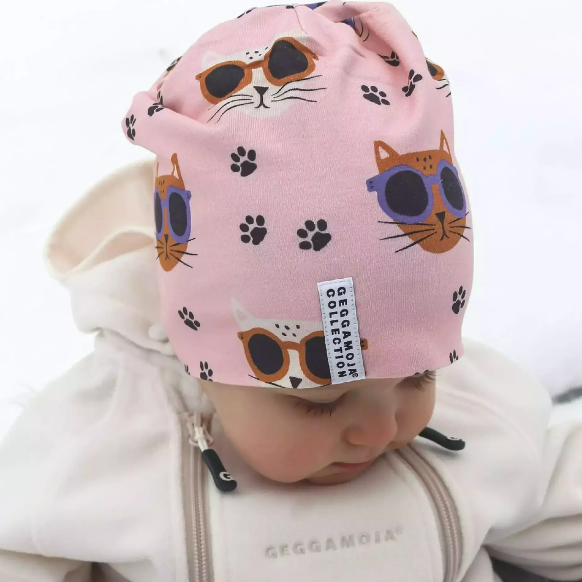 Mössa Bambu Cool Cats Rosa