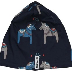 Mössa Bambu fleecefodrad Dalahäst Navy