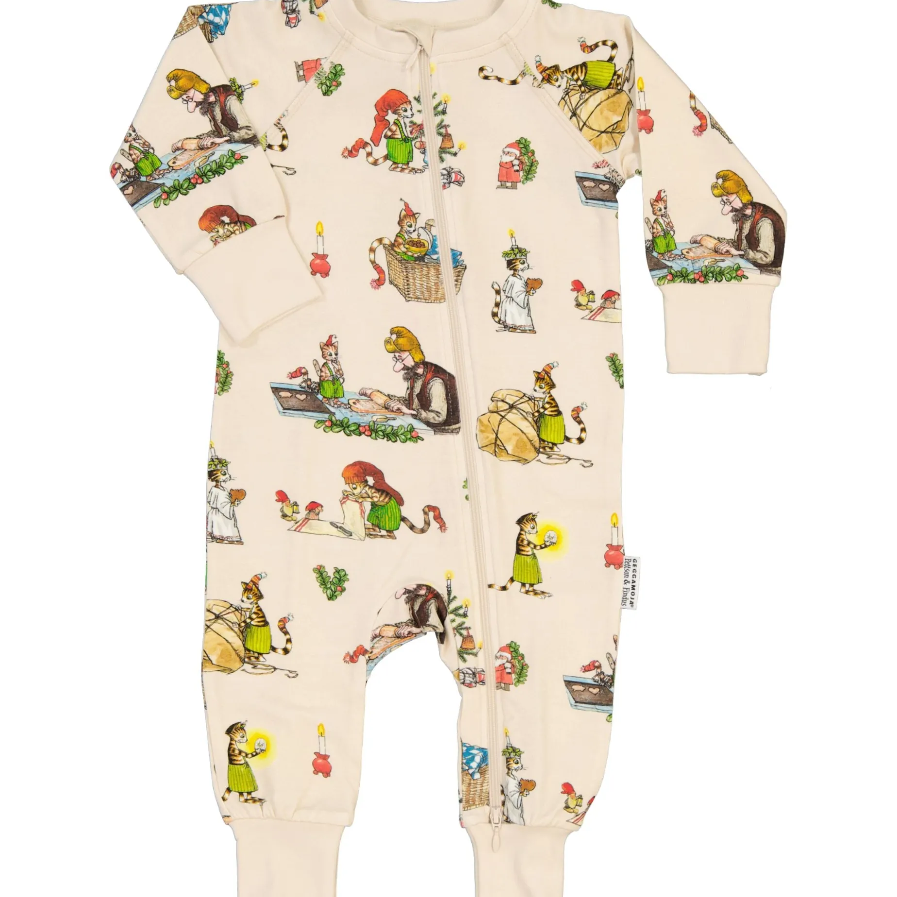 Pyjamas Pettson och Findus Beige -Julpyjamas