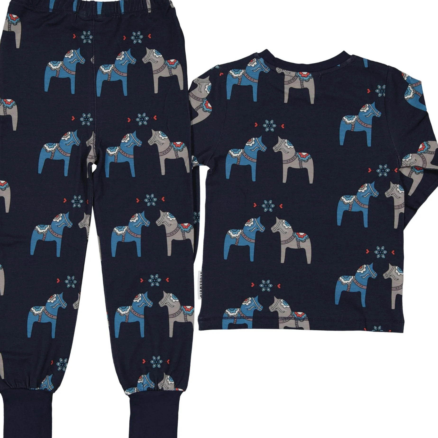 Pyjamas tvådelad Bambu Dalahäst Navy