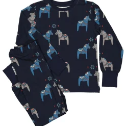 Pyjamas tvådelad Bambu Dalahäst Navy