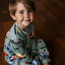 Pyjamas tvådelad Bambu Traktor Grön