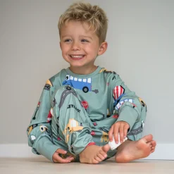 Pyjamas tvådelad Bambu Traktor Grön