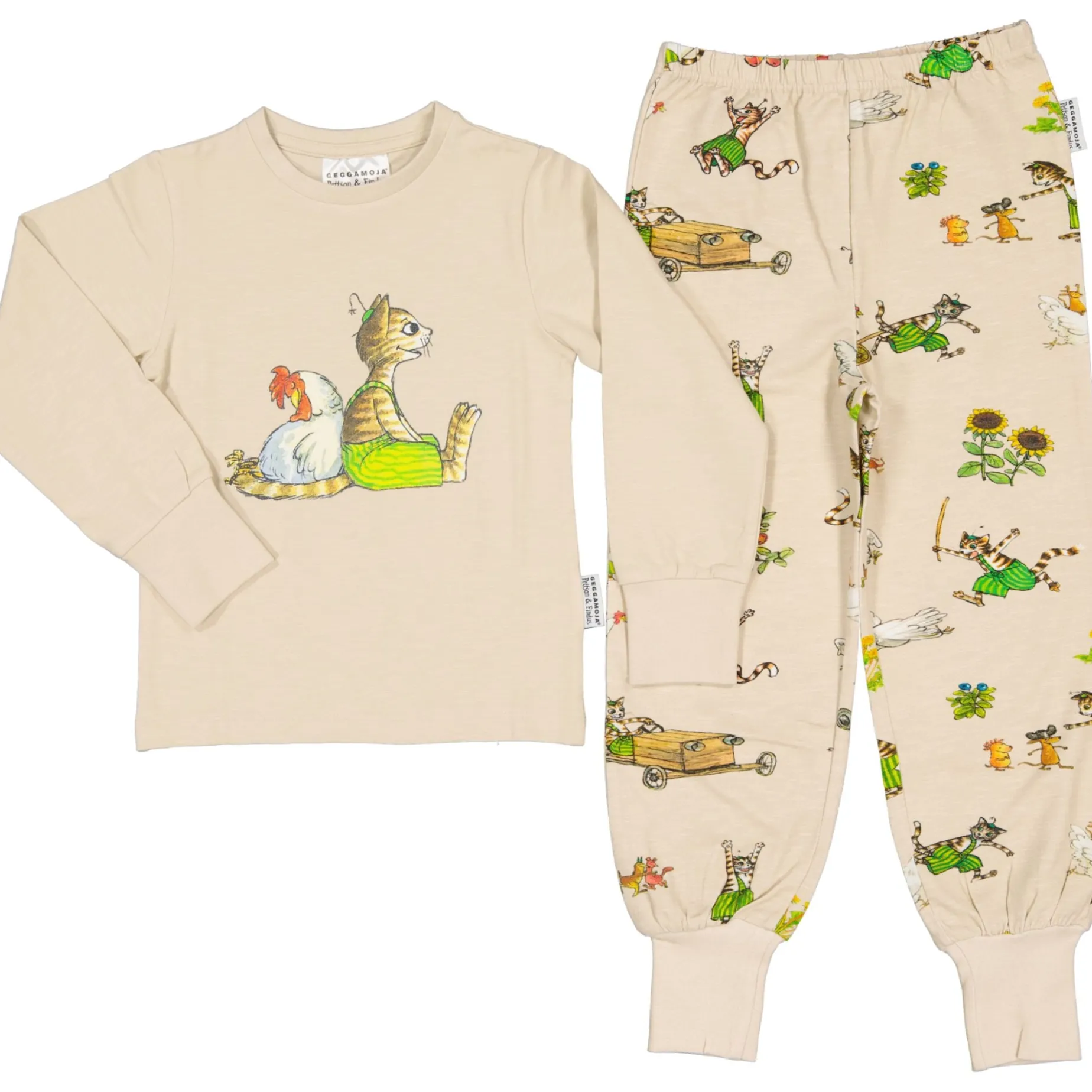 Pyjamas tvådelad Pettson och Findus Beige