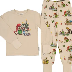 Pyjamas tvådelad Pettson och Findus Beige - Julpyjamas