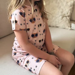 Pyjamas-set Bambu Cool Cats Rosa