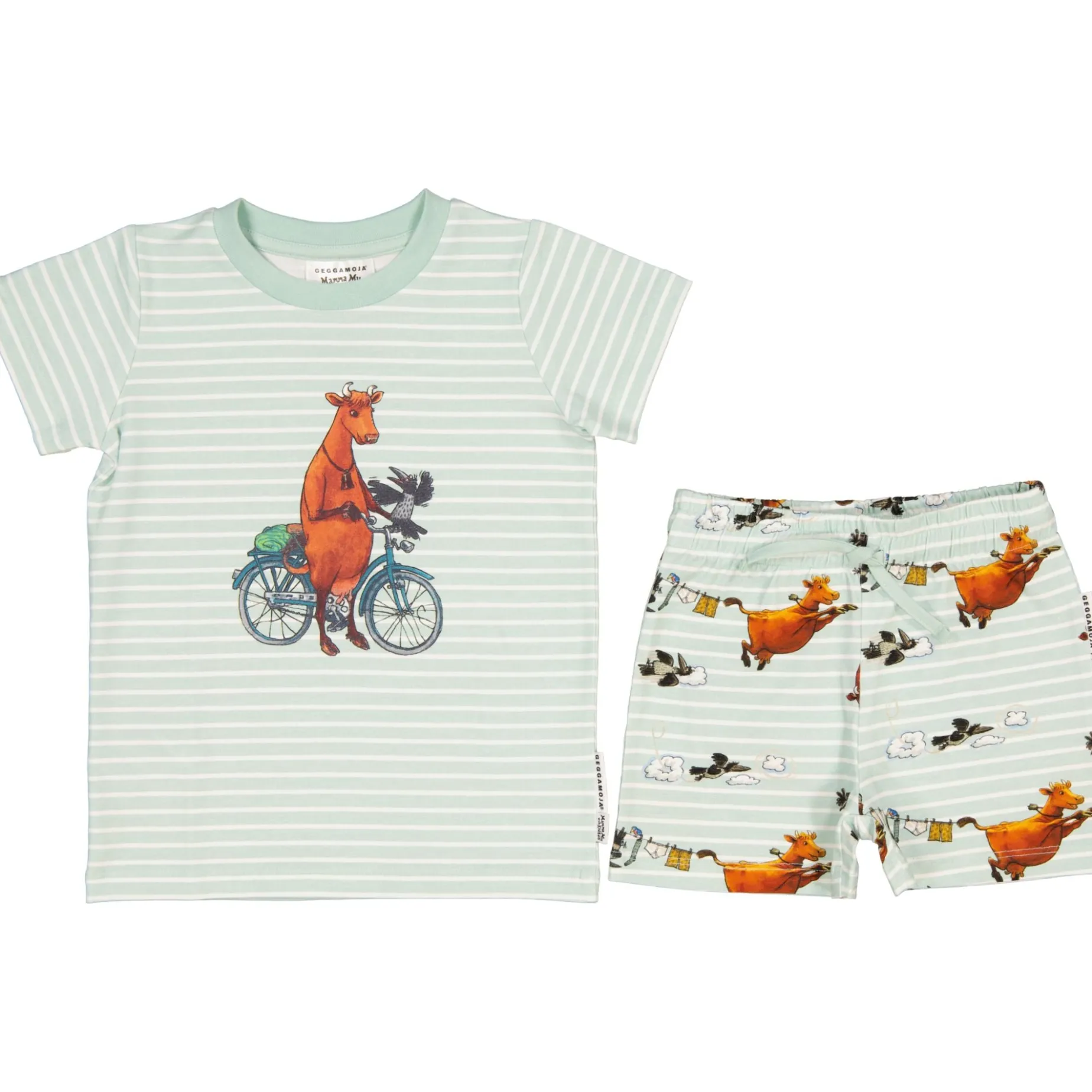 Pyjamas-set Mamma Mu och Kråkan Mint/Vit