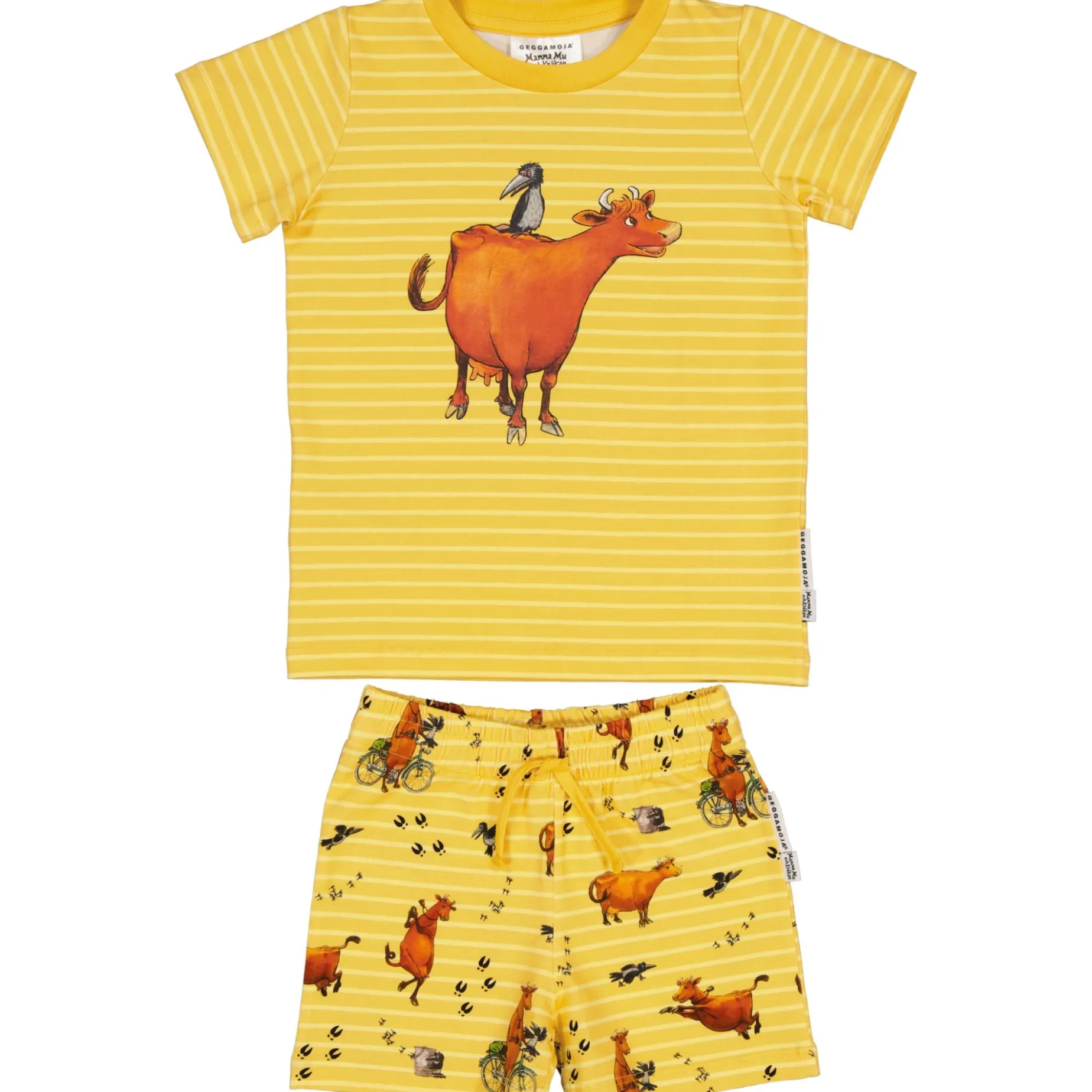 Pyjamas-set Mamma Mu och Kråkan Gul/Vit