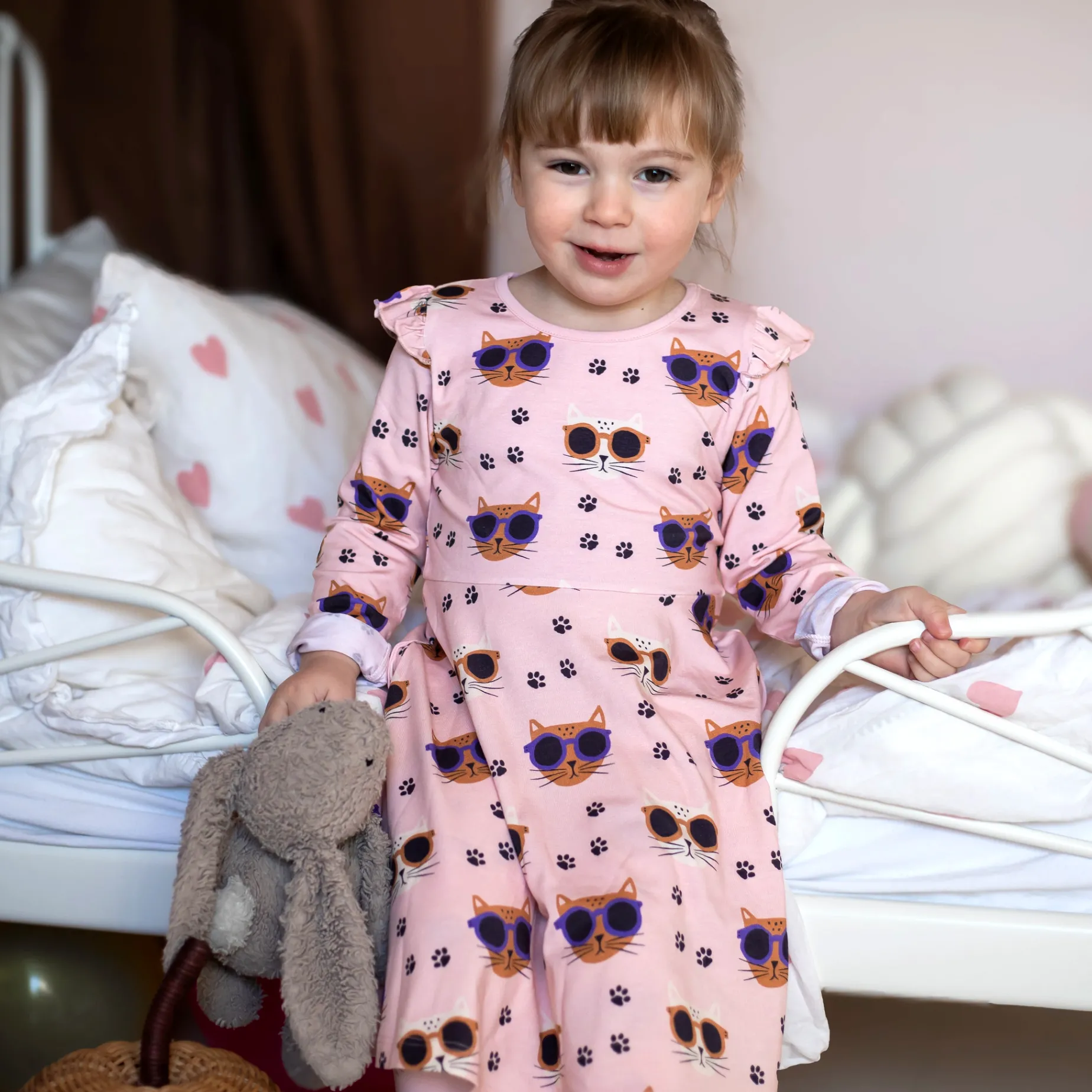 Snurrklänning Bambu Cool Cats Rosa