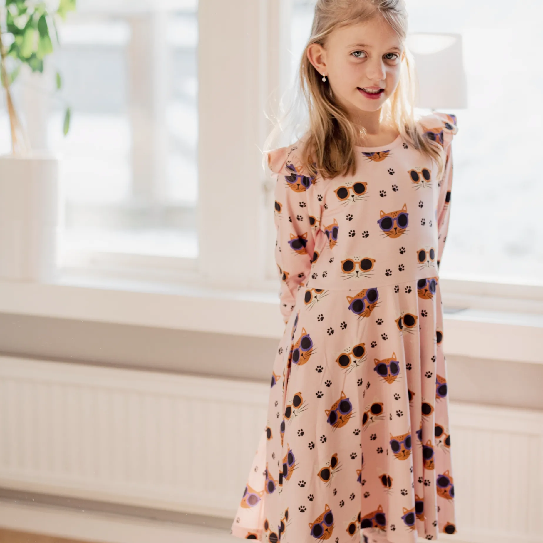 Snurrklänning Bambu Cool Cats Rosa