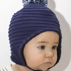 Stickad hjälmmössa Navy