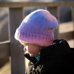 Stickad mössa Rainbow Purple