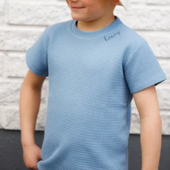 T-shirt Waffle Dusty Blue