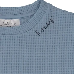 T-shirt Waffle Dusty Blue