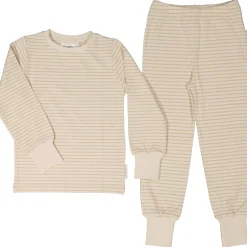 Tvådelad Pyjamas Bambu Classic Vit/Beige