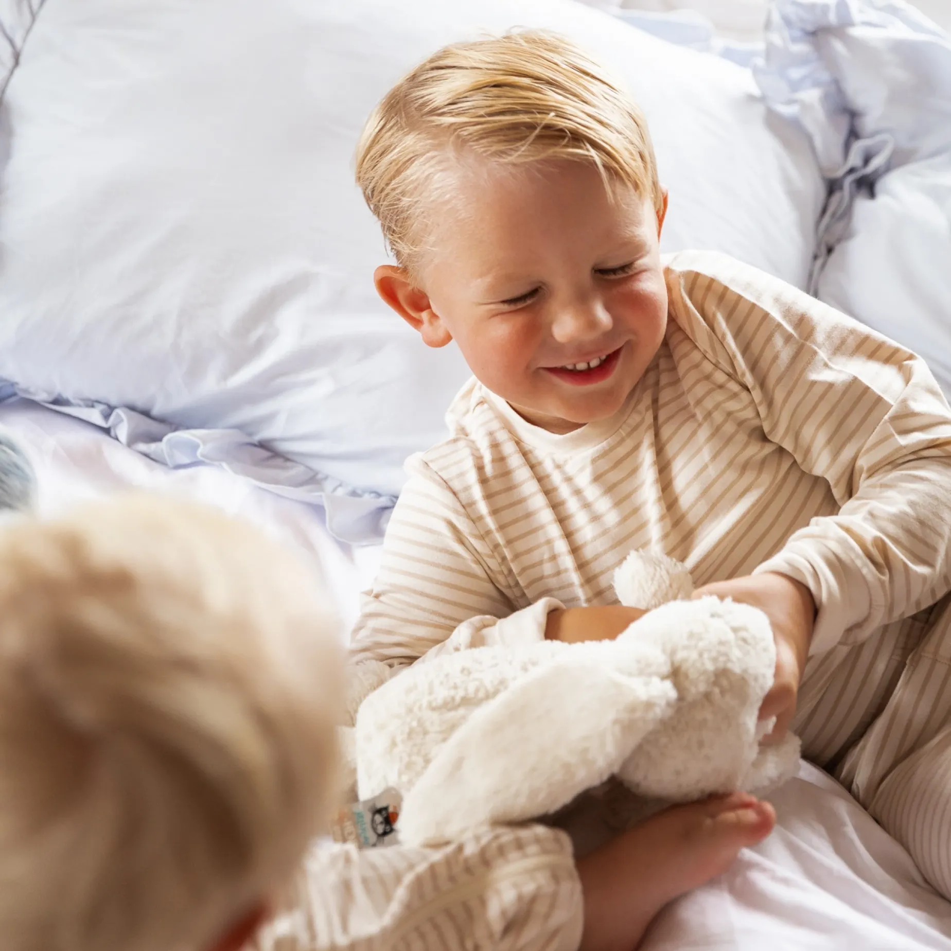 Tvådelad Pyjamas Bambu Classic Vit/Beige