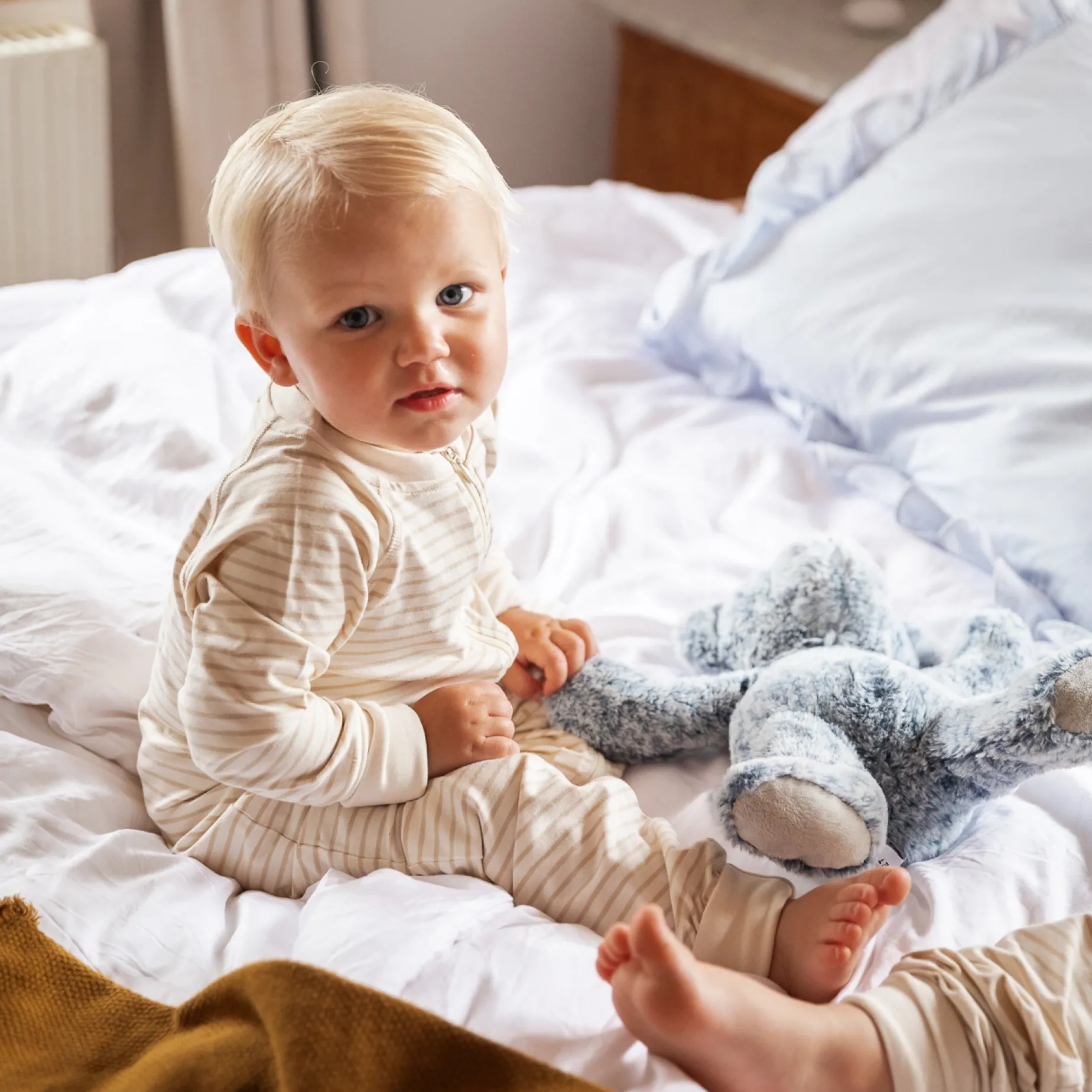Tvåvägs-zip Pyjamas Bambu Classic Vit/Beige