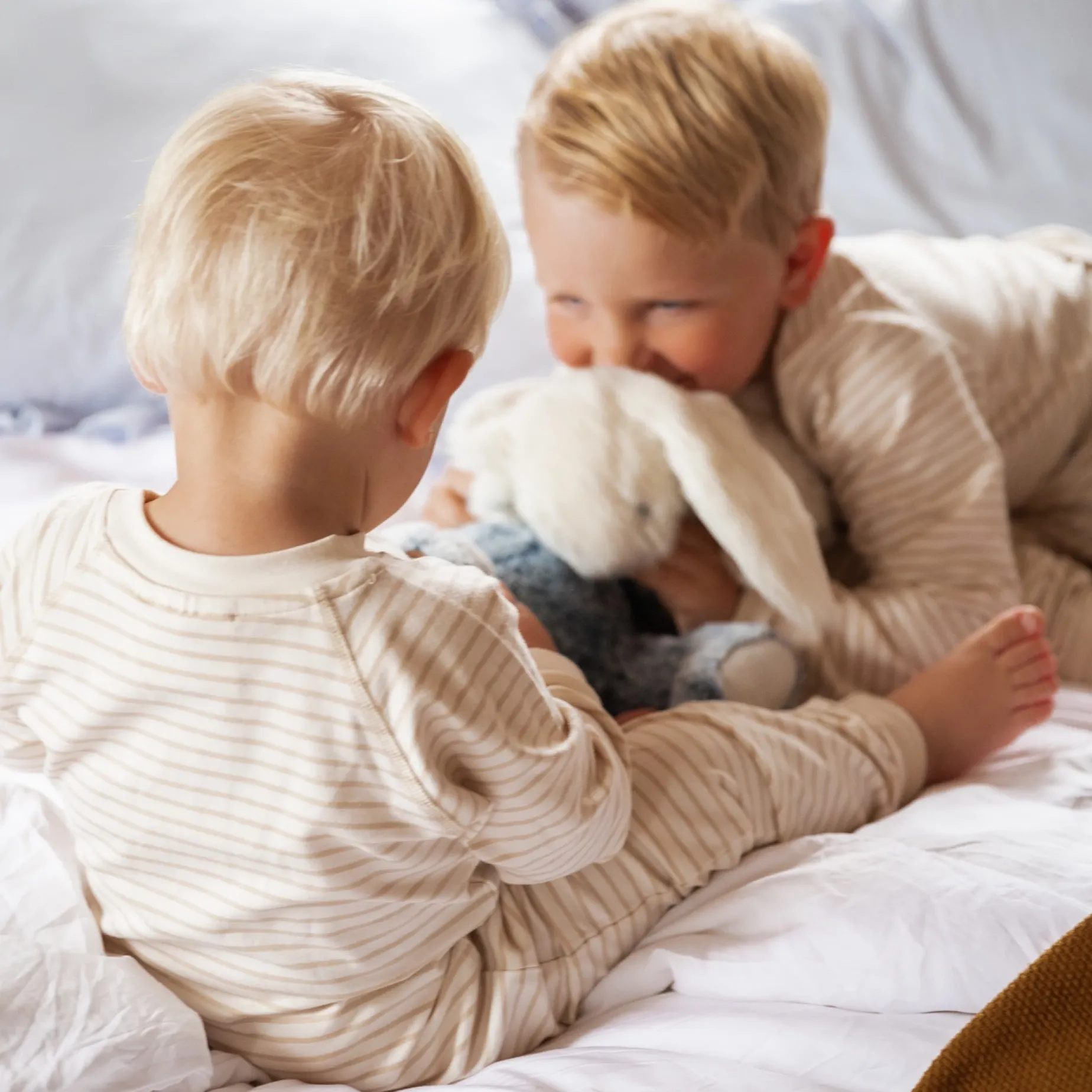 Tvåvägs-zip Pyjamas Bambu Classic Vit/Beige