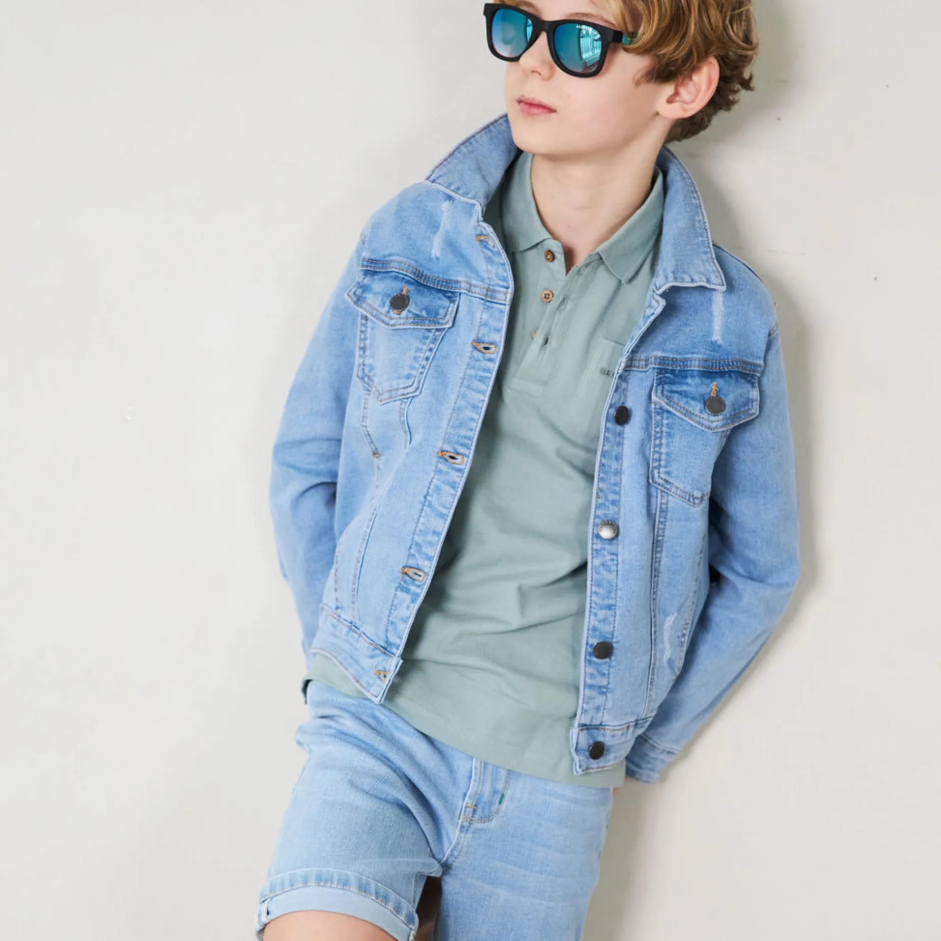Unisex 5-pocket Jeansshorts Ljusblå