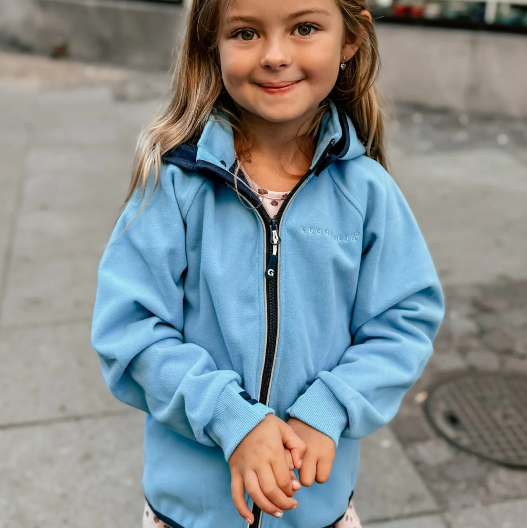 Vindfleece jacka Ljusblå