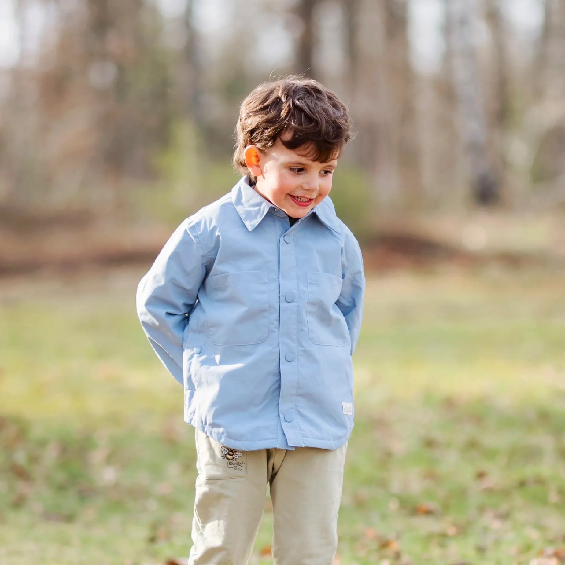 Vindjacka skjortmodell Dusty Blue