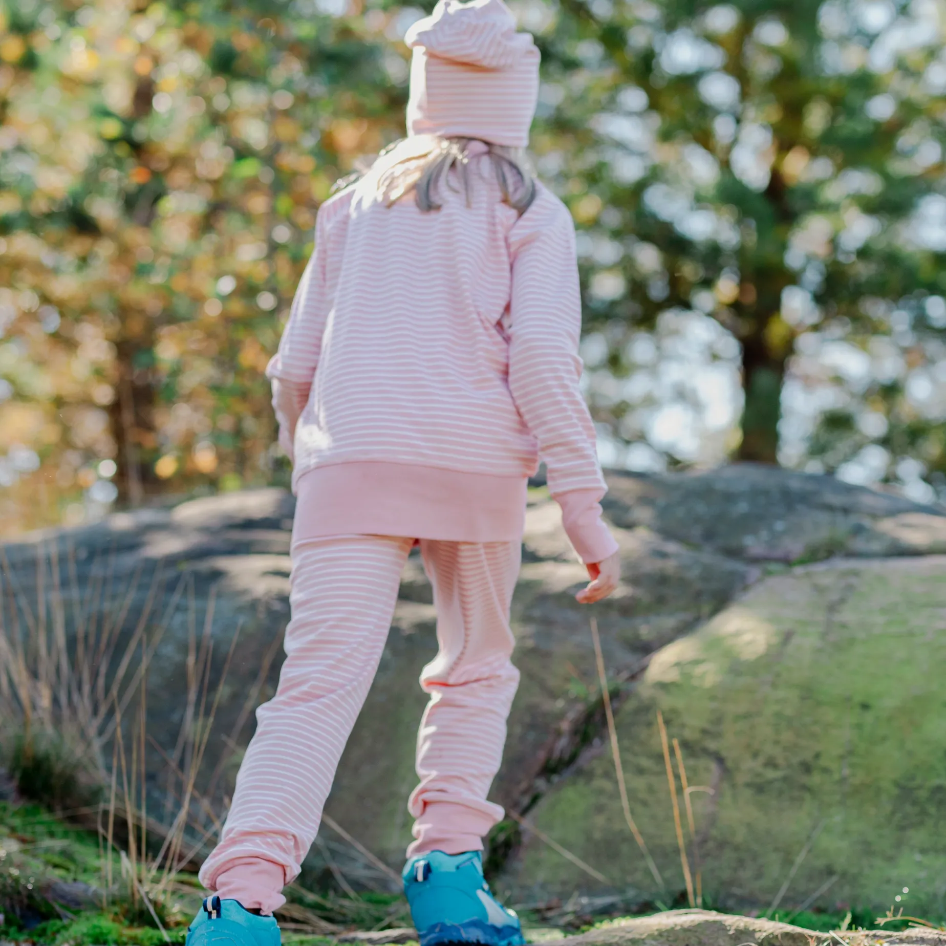Ziptröja Rosa/offwhite